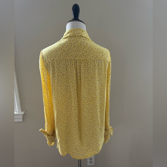 Anthropologie Maeve Yellow Blithe Button Down Top – Size 8 - Picture 3 of 3